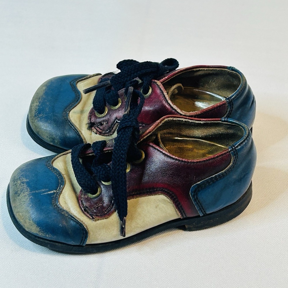 Antique Vintage Children's Shoes Red White Blue Child Life